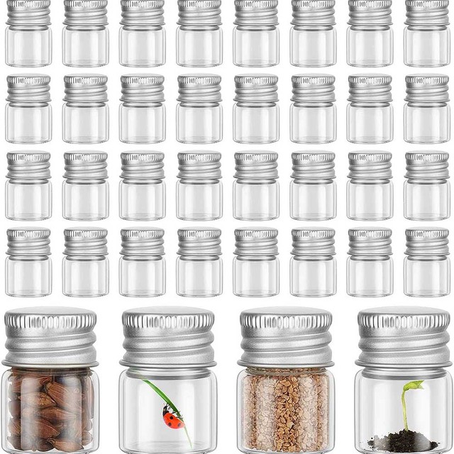 100 Pcs 5 ml Mini Glass Bottles Tiny Jars Small Glass Vials